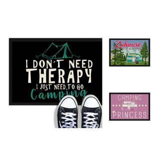 Lustige Fußmatte Camping - I don't need therapy